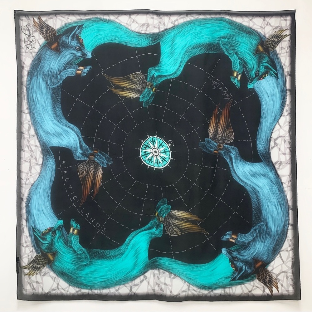 Emma J Shipley designs illustrated scarf